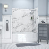 Elite 32 in. x 60 in. x 60 in. 9-Piece Easy Up Adhesive Tub Surround in Calypso - Super Arbor