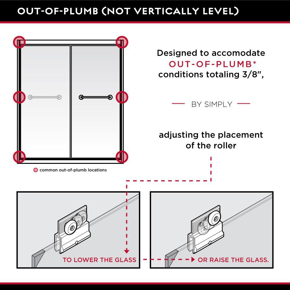 Everly 60 in. x 58-1/8 in. Traditional Semi-Frameless Sliding Bathtub Door in Bronze and 1/4 in. (6mm) Rain Glass - Super Arbor