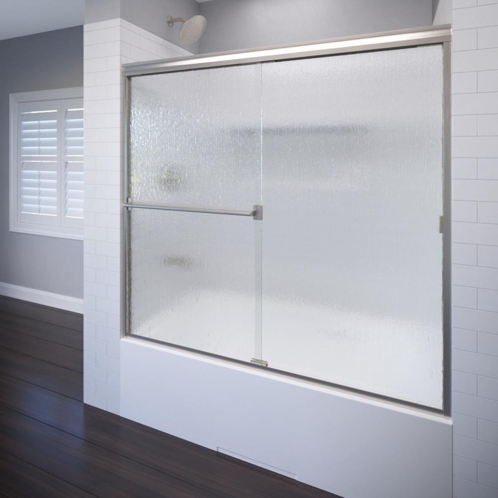 Classic 56 in. x 56 in. Semi-Framed Sliding Tub Door in Oil Rubbed Bronze - Super Arbor