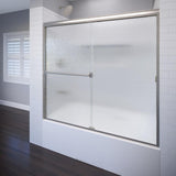 Classic 56 in. x 56 in. Semi-Framed Sliding Tub Door in Oil Rubbed Bronze - Super Arbor