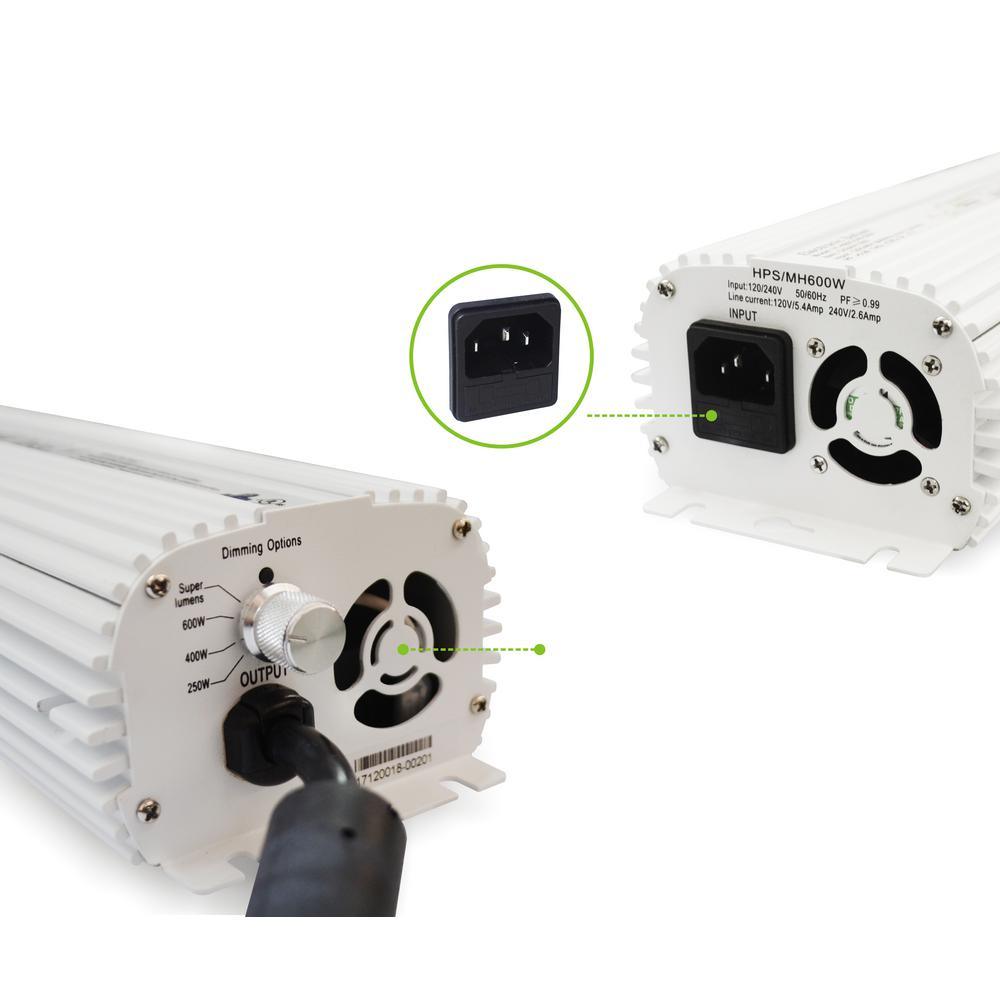600-Watt HPS Grow Light System with 6 in. Cool Tube with Wing Reflector - Super Arbor