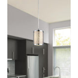 Portfolio Chrome Transitional Teardrop Pendant Light, Adjustable up to 63 in, E26 Base
