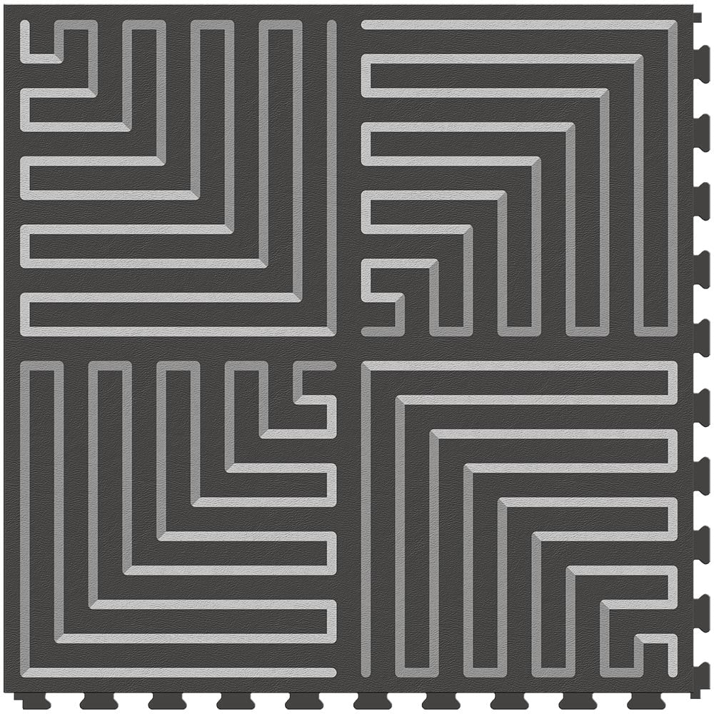 Perfection Floor Tile Geo Collection Deco Zag/Satin 20-in x 20-in Water-Resistant Interlocking Luxury Vinyl Tile Flooring, 16.7-sq ft/carton