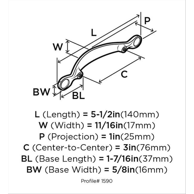 Amerock Inspirations (96mm) Center to Center Arch Handle Drawer Pull