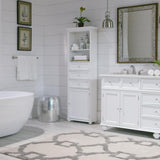 Hampton Harbor 22 in. W x 10 in. D x 67-1/2 in. H Linen Cabinet in White - Super Arbor