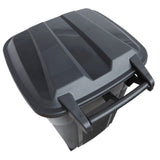 Blue Hawk 32-Gallon Black Plastic Wheeled Trash Can with Lid