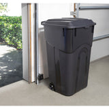 Blue Hawk 32-Gallon Black Plastic Wheeled Trash Can with Lid