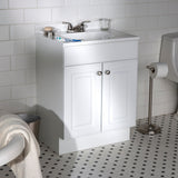 Project Source 24-in White Raised Panel Single Sink Bathroom Vanity with White Cultured Marble Top