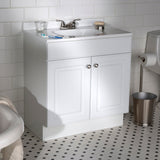 Project Source 30.5-in White Single Sink Bathroom Vanity with White Cultured Marble Top