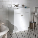 Project Source 24.5-in White Shaker Single Sink Bathroom Vanity with White Cultured Marble Top