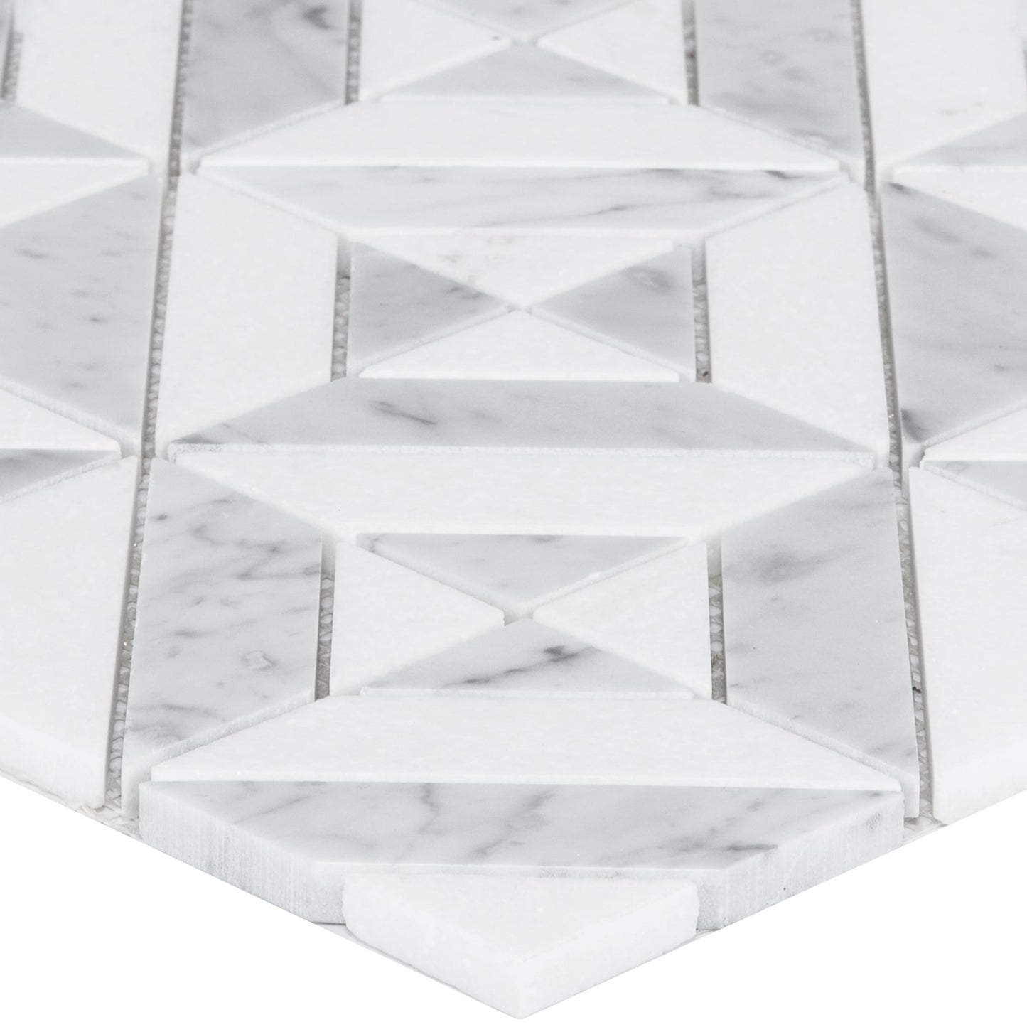 Satori Venatino Parquet 12-in x 12-in Polished Natural Stone Marble Look Mosaic Floor and Wall Tile (0.95-sq. ft/ Piece)