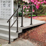 Freedom Heathrow 4-ft x 36-in Matte Black Aluminum Deck Handrail Kit