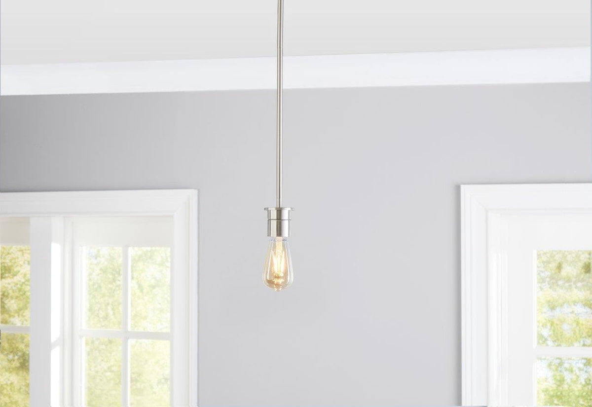 Portfolio Brushed Nickel Transitional Cylinder Pendant Light