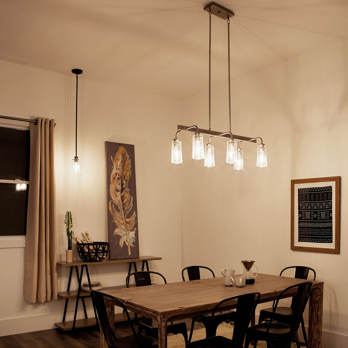 Kichler Braelyn 6-Light Pewter Farmhouse Chandelier