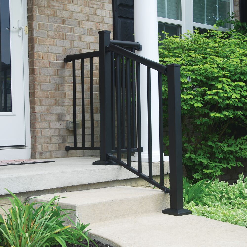Freedom VersaRail Winchester 8-ft x 36-in Matte Black Aluminum Deck Stair Rail Kit