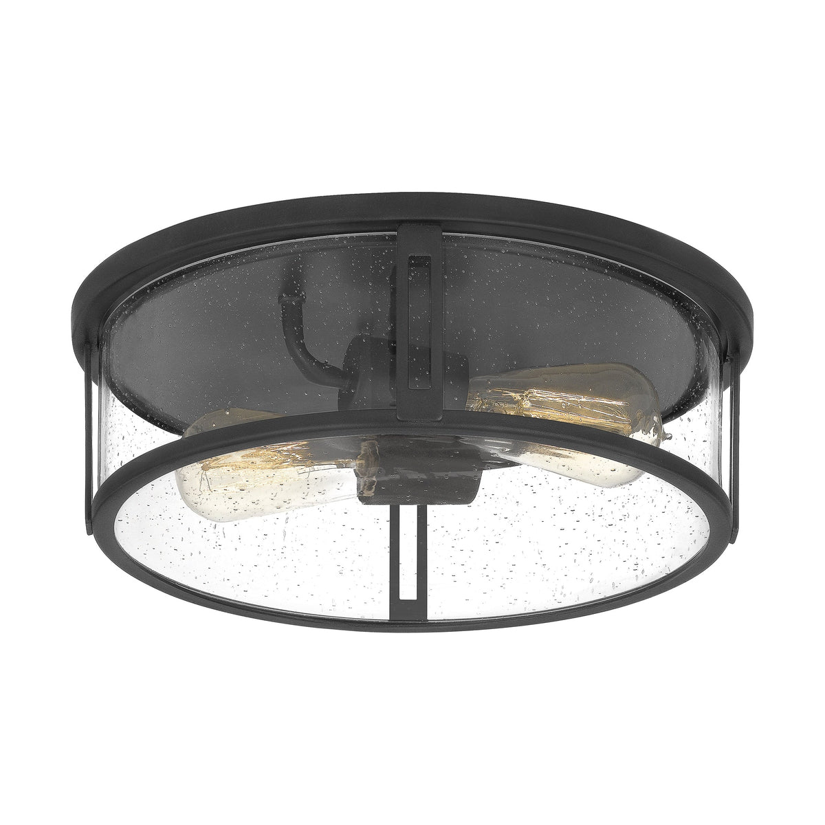 Quoizel Harbor 12.91-in Matte Black Transitional Incandescent Flush Mount Light