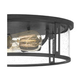 Quoizel Harbor 12.91-in Matte Black Transitional Incandescent Flush Mount Light