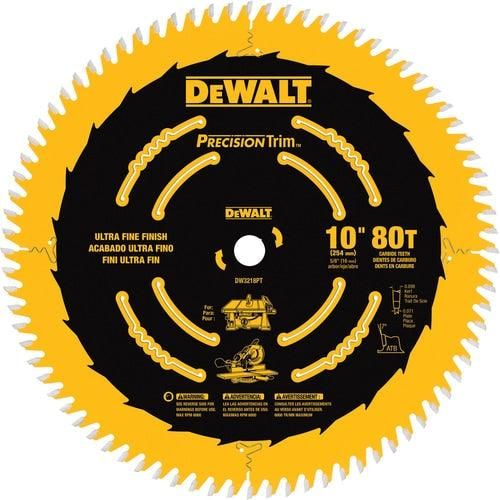 DEWALT Precision Trim 10-in 80-Tooth Carbide Miter/Table Saw Blade