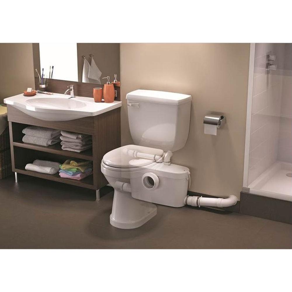 SaniAccess3 2-Piece 1.280 GPF Single Flush Elongated Toilet with .5 HP Macerating Pump in White - Super Arbor