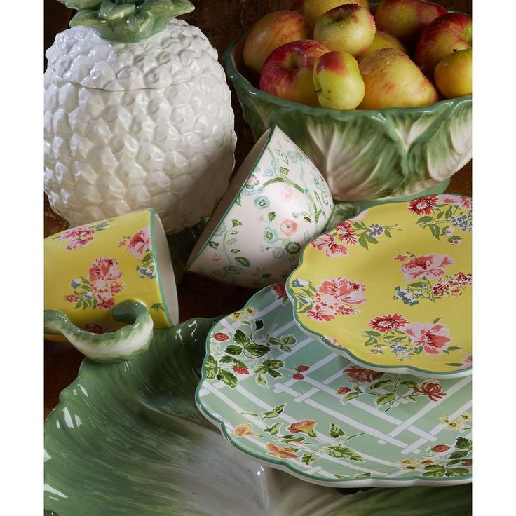 English Garden 16-Piece Seasonal Multicolored Earthenware Dinnerware Set (Service for 4)