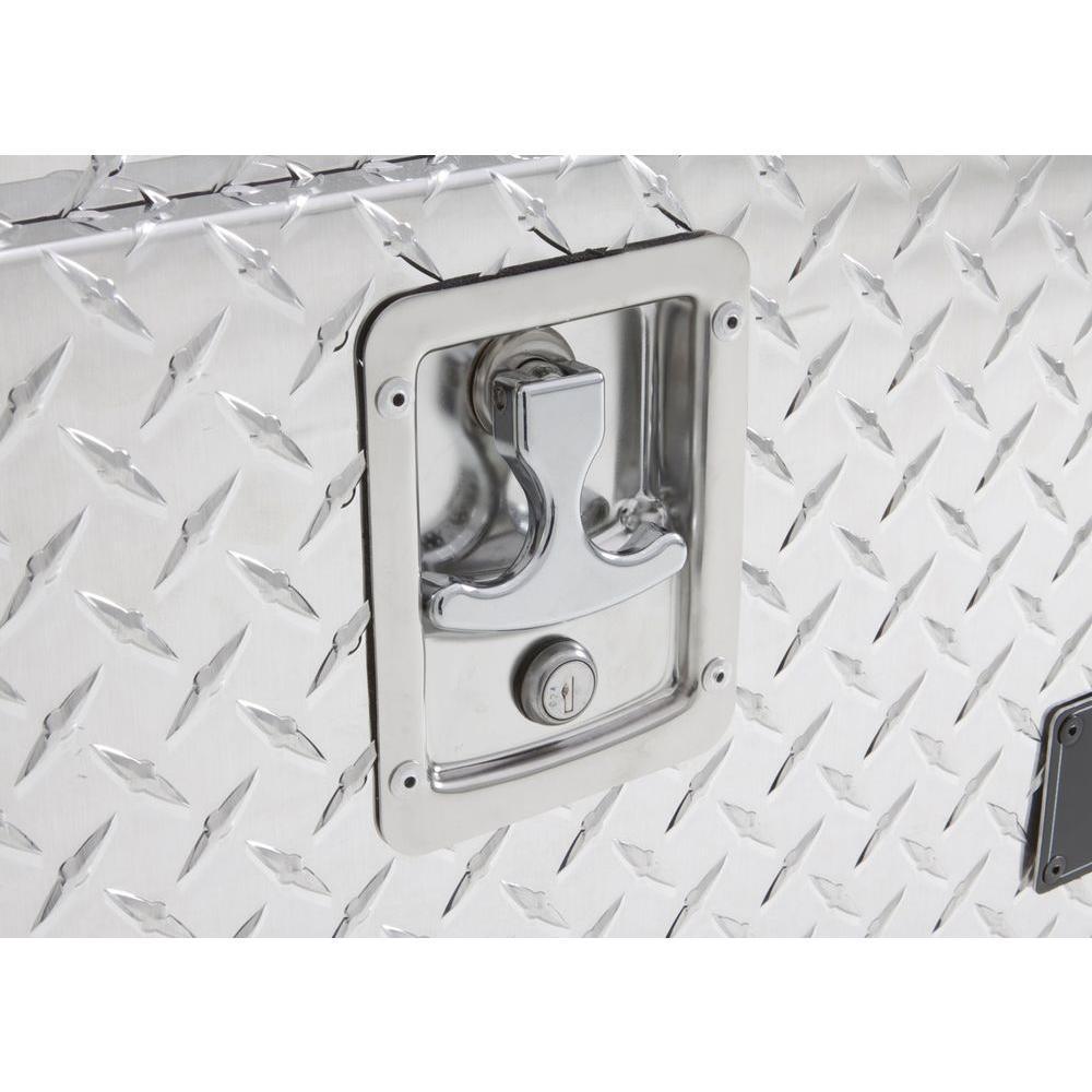 Lund 60 in Diamond Plate Aluminum Full Size Top Mount Truck Tool Box with mounting hardware and keys included, Silver - Super Arbor