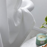 Pawling 72 in. White Solid Cotton Standard Shower Curtain - Super Arbor