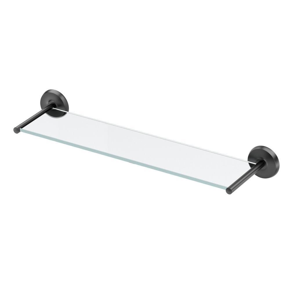 Designer II 22.5 in. W Glass Shelf in Matte Black - Super Arbor