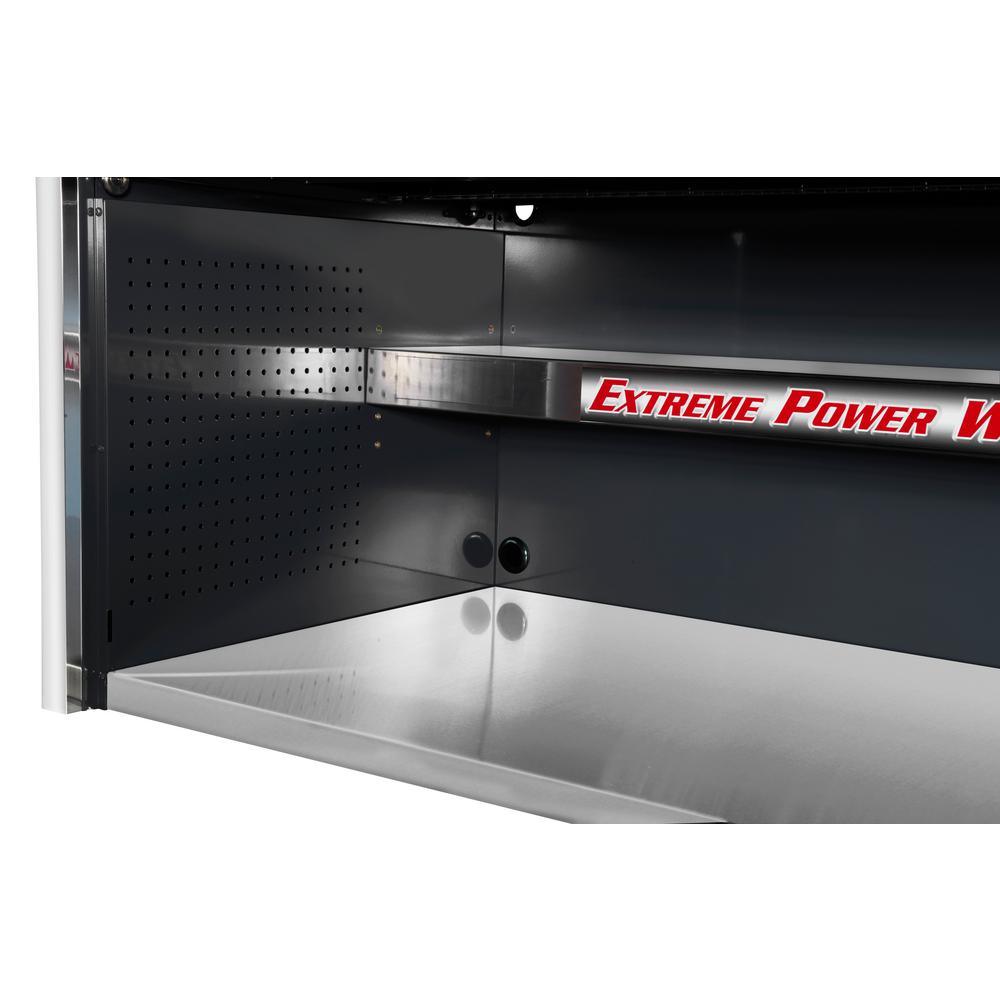 55 in. Power Workstation Professional Hutch with Stainless Steel Shelf and Work Surface in Black - Super Arbor