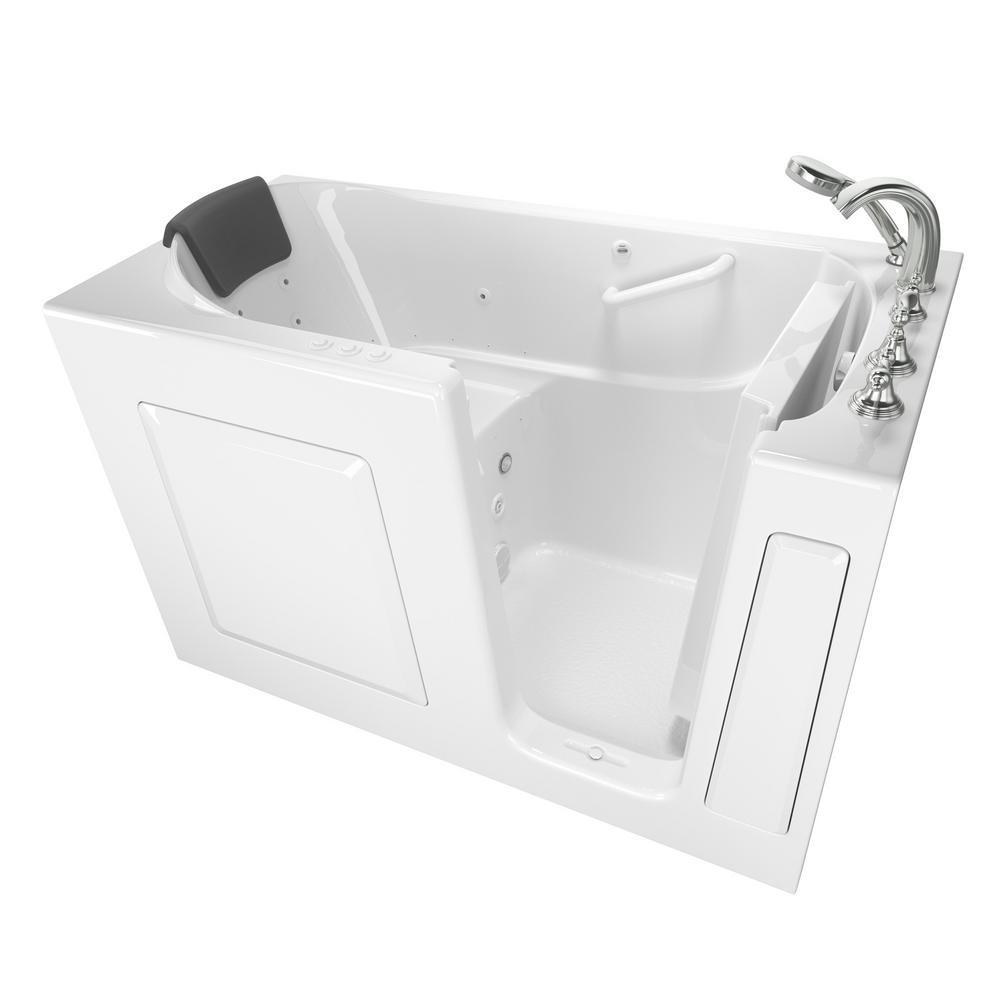 Gelcoat Premium Series 60 in. Left Hand Walk-In Whirlpool and Air Bathtub in White - Super Arbor
