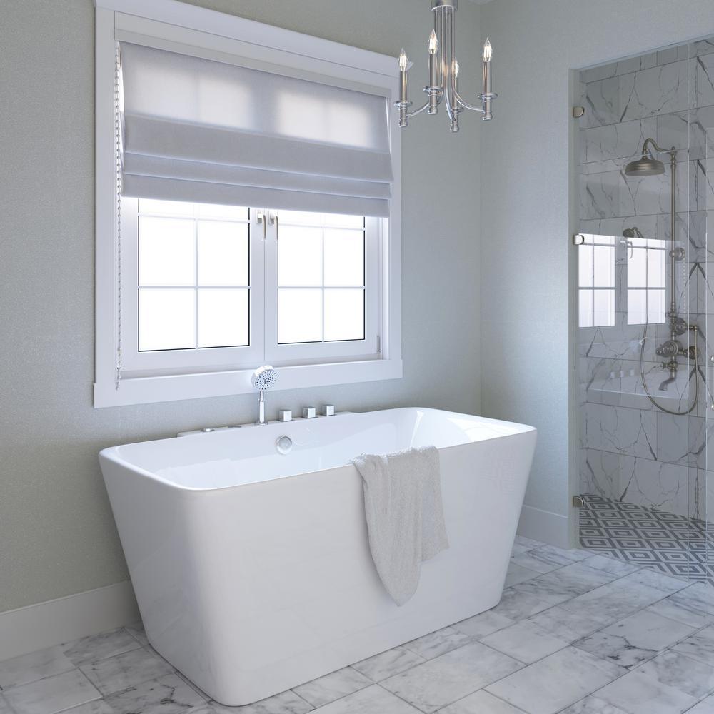 Catania 68 in. Acrylic Flatbottom Whirlpool Bathtub in White - Super Arbor