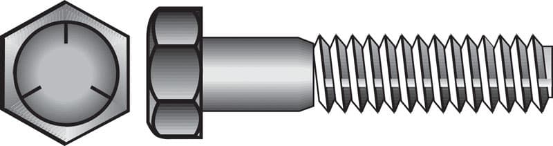 Hillman 1/4 in. Diameter x 3 in. Length Heat-Treated Zinc Steel Hex Head Cap Screw, 100-Pack