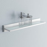 Maine 4.92 in. L x 3.15 in. H x 23.62 in. W Wall-Mounted Opaque Glass Bathroom Shelf in White - Super Arbor