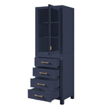 Avanity Modero 24-in x 71-in x 20-in Navy Blue Wood Freestanding Soft Close Linen Cabinet