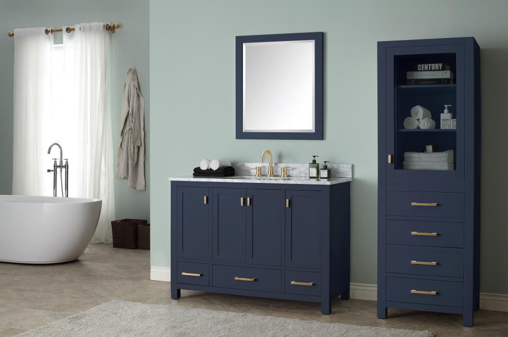 Avanity Modero 24-in x 71-in x 20-in Navy Blue Wood Freestanding Soft Close Linen Cabinet