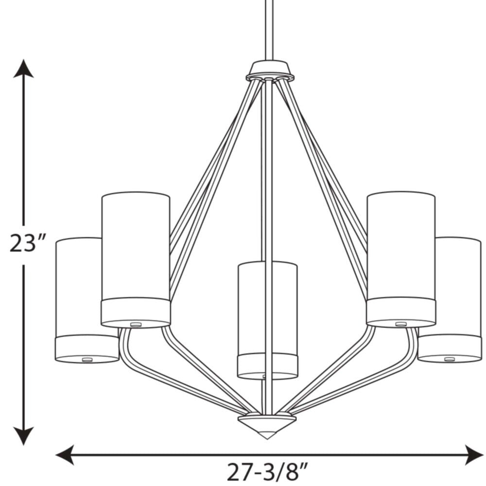 Progress Lighting Elevate 5-Light Brushed Bronze Modern/Contemporary Chandelier