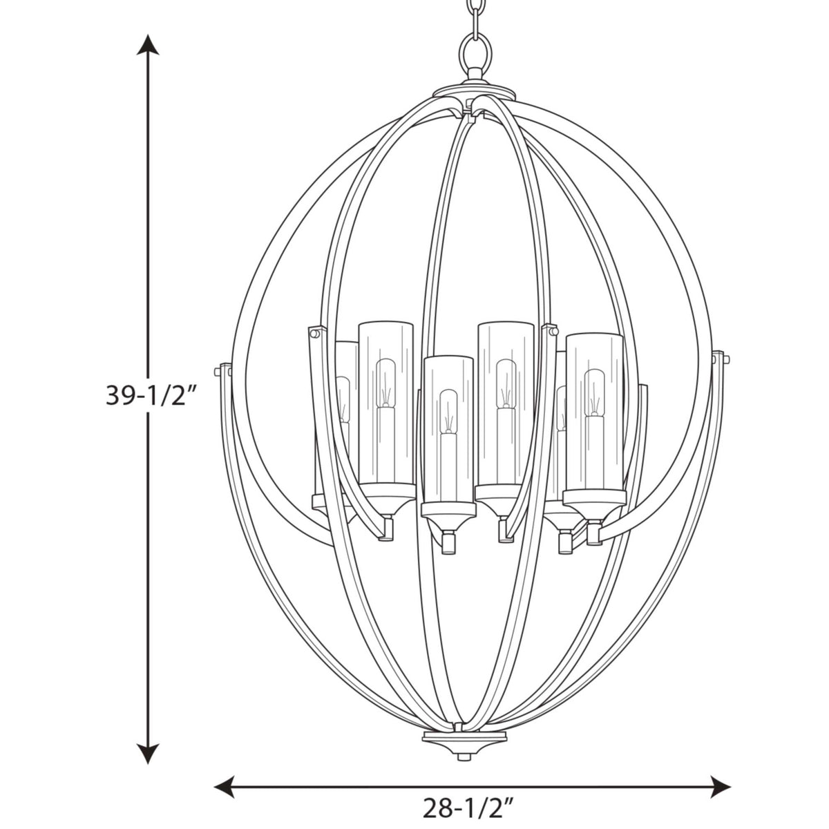 Progress Lighting Evoke 6-Light Antique Bronze Transitional Chandelier