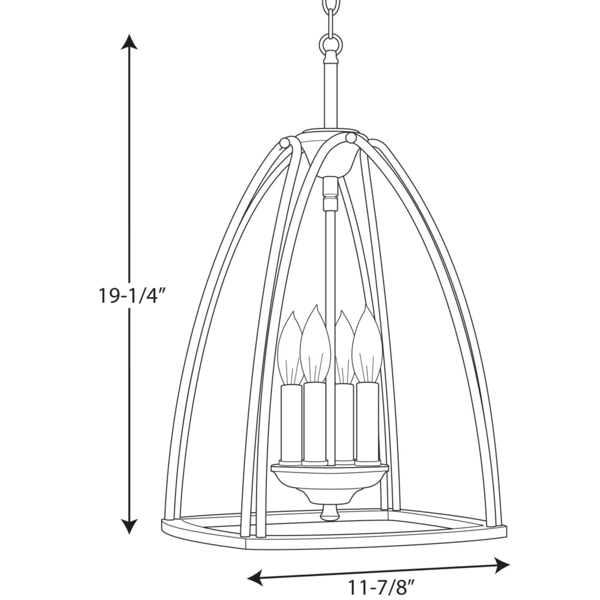 Progress Lighting Tally 4-Light Brushed Nickel Transitional Chandelier