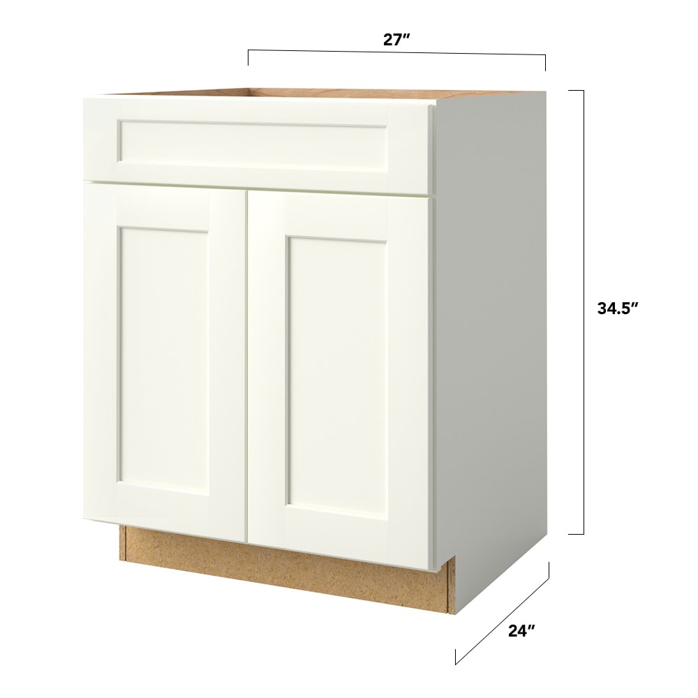 allen + roth Aveley 27-in W x 34.5-in H x 24-in D Linen Sink Base Fully Assembled Cabinet (Flat Panel Shaker Style)
