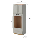 allen + roth Stonewall 33-in W x 84-in H x 24-in D Stone 1-Drawer Double Oven Base Fully Assembled Cabinet (Flat Panel Shaker Style)