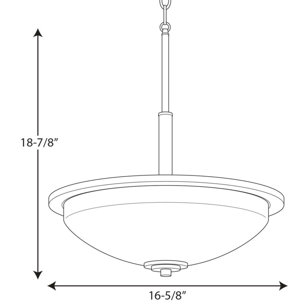 Progress Lighting Replay 3-Light Polished Nickel Transitional Etched Glass Dome Medium Hanging Pendant Light