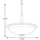 Progress Lighting Replay 3-Light Polished Nickel Transitional Etched Glass Dome Medium Hanging Pendant Light