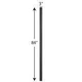 Progress Lighting Outdoor Posts 84-in Black Fluted Traditional Pole