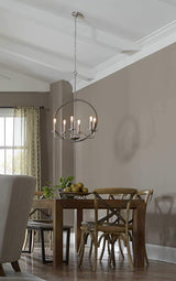 Progress Lighting Fontayne 6-Light Brushed Nickel Farmhouse Chandelier