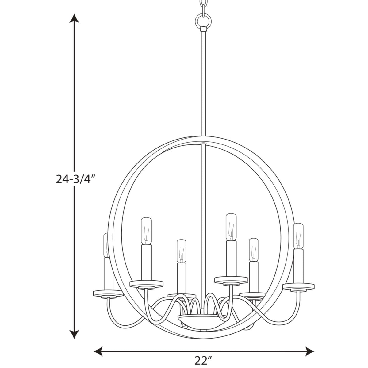 Progress Lighting Fontayne 6-Light Brushed Nickel Farmhouse Chandelier