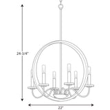 Progress Lighting Fontayne 6-Light Brushed Nickel Farmhouse Chandelier