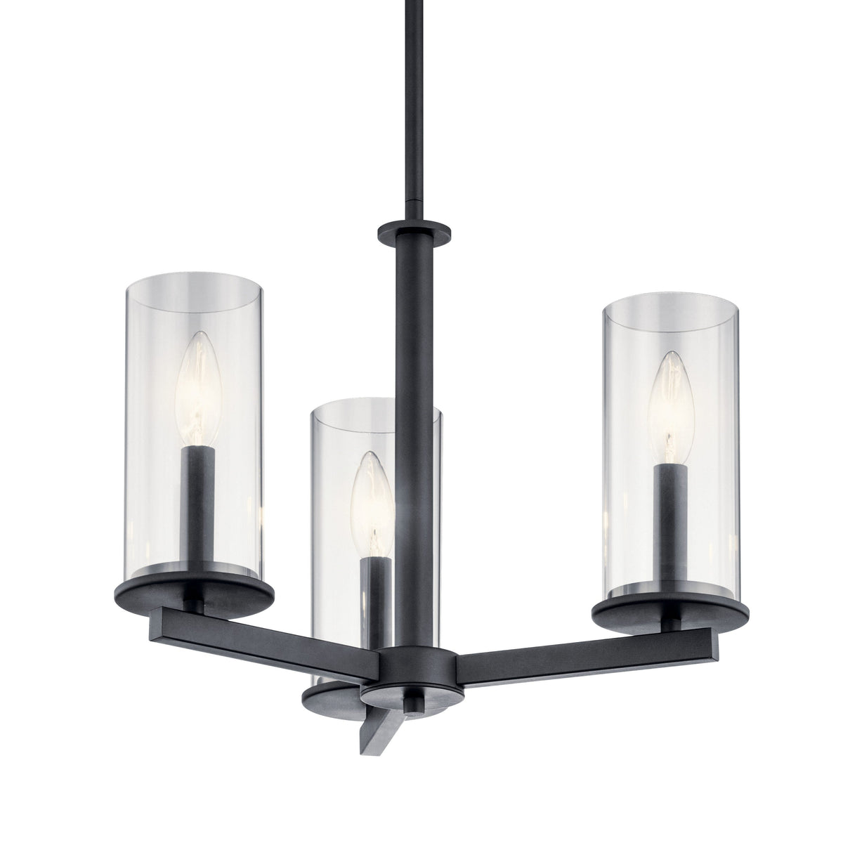 Kichler Crosby 3-Light Black Modern/Contemporary Chandelier