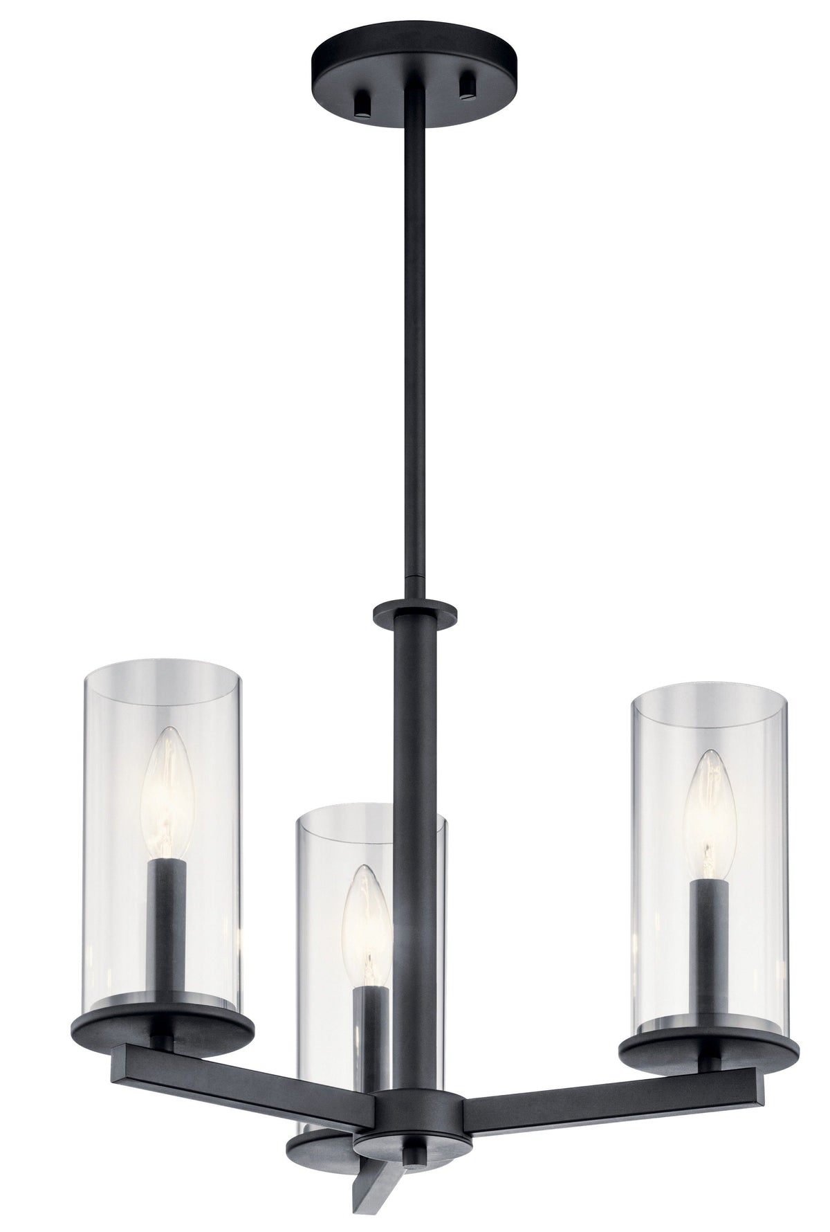 Kichler Crosby 3-Light Black Modern/Contemporary Chandelier