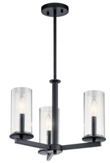 Kichler Crosby 3-Light Black Modern/Contemporary Chandelier