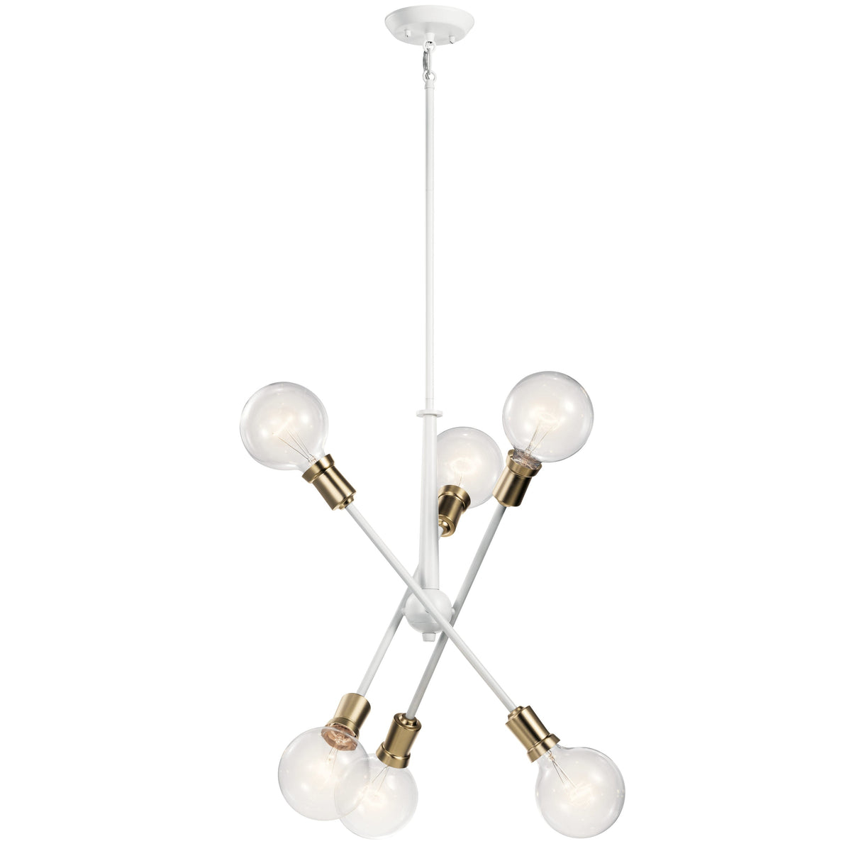 Kichler Armstrong 6-Light White Mid-century Chandelier