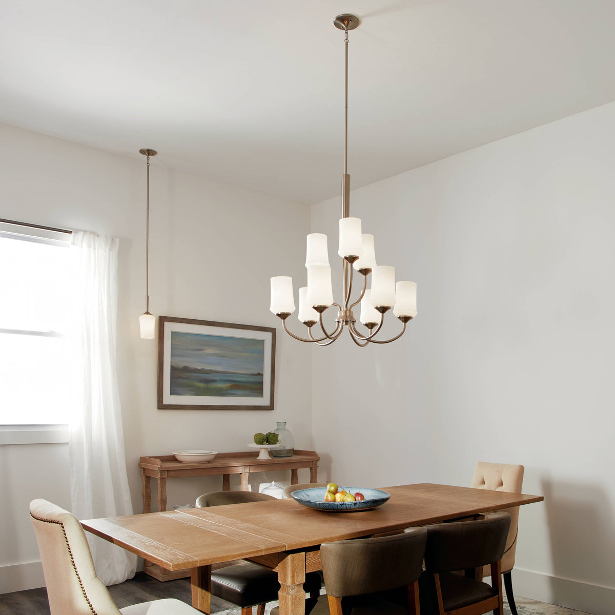 Kichler Aubrey 9-Light Brushed Nickel Transitional Chandelier